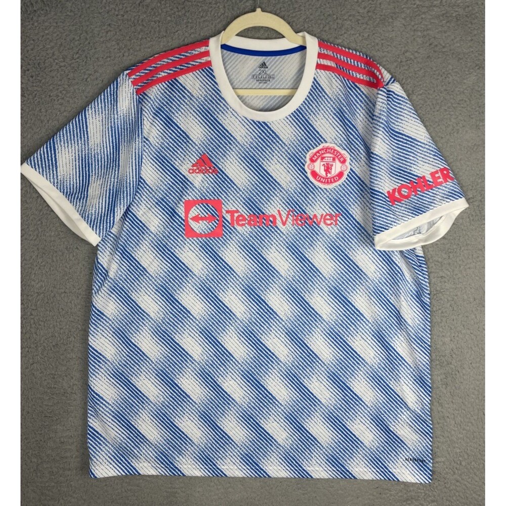 Adidas Soccer Jersey Manchester United 2021/22 Away Mens 2XL 52 Blue EPL NWOT